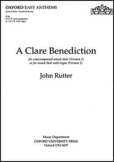 A Clare Benediction SATB choral sheet music cover